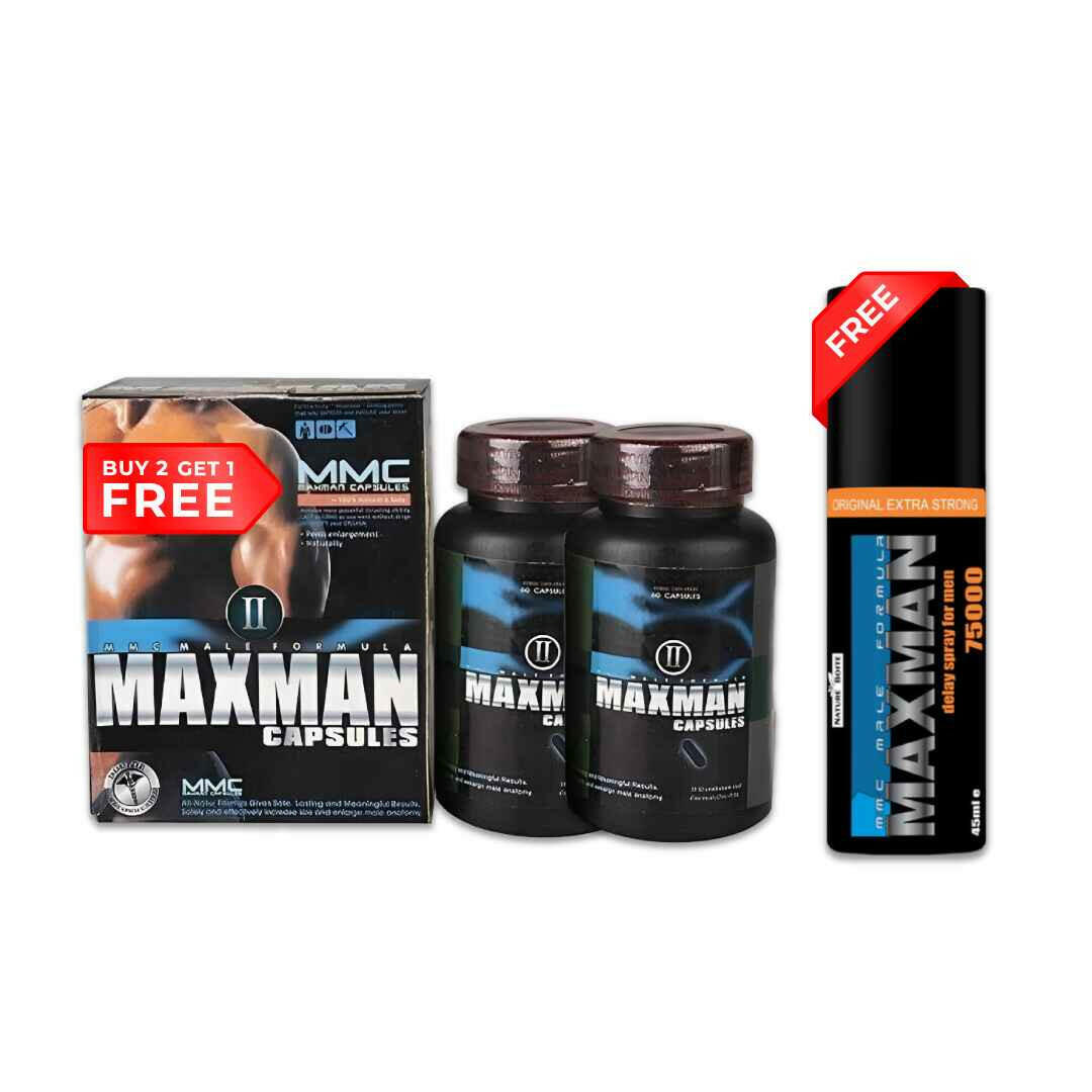 Buy 2 Maxman Capsules and get Maxman Spray free