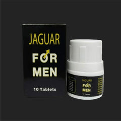 Jaguar for Men Sex Tablet packaging on a black background